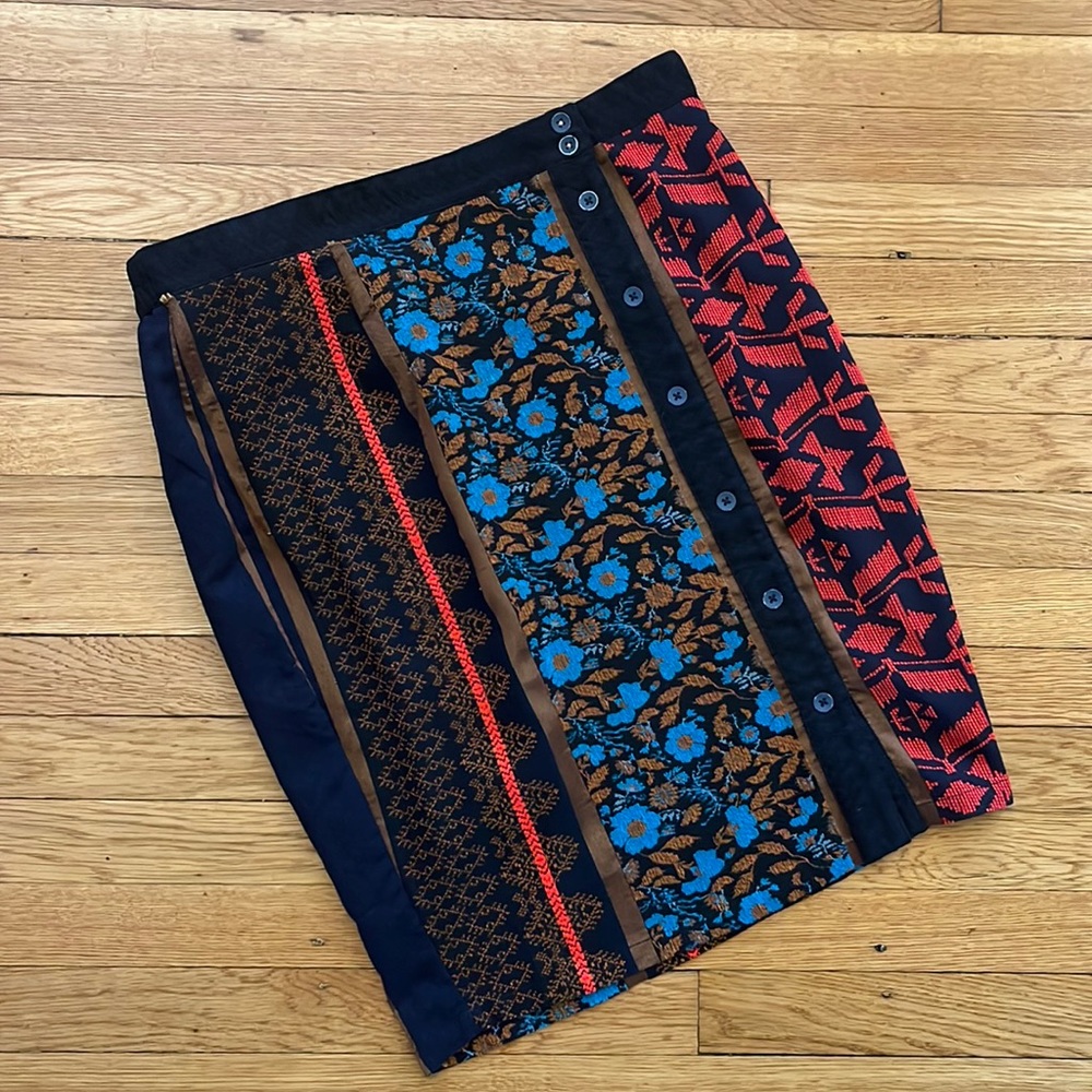 Anthropologie Mixed Pattern Skirt Size L